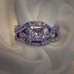1.57ct CUSTOM wedding set (14K white gold)
